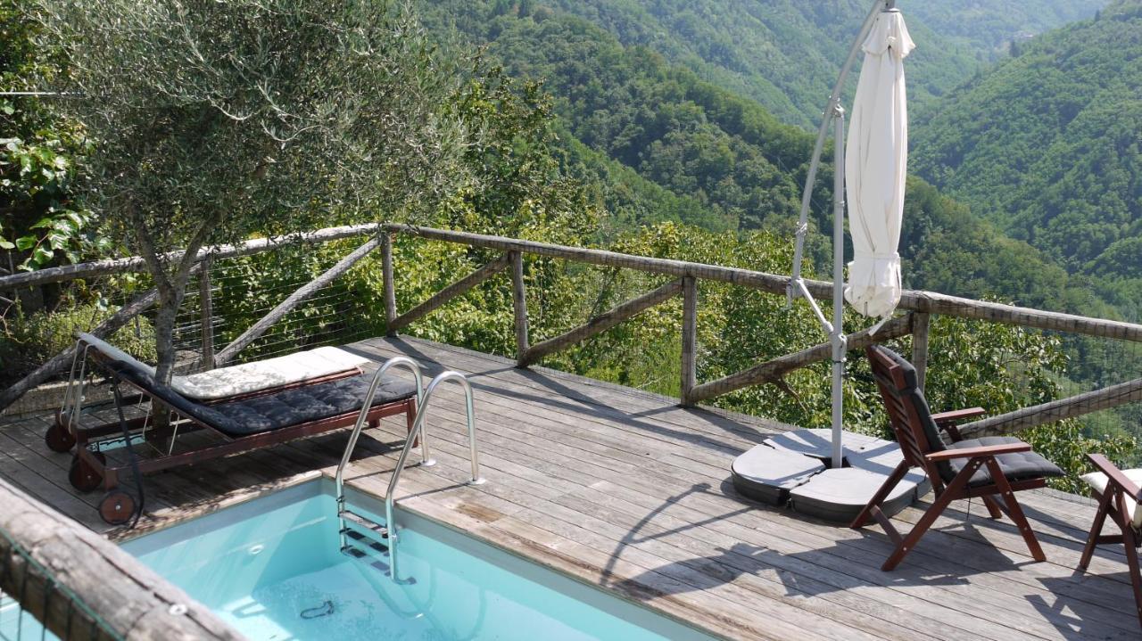 Piscina Con Vista Villa Bagni di Lucca Exterior foto